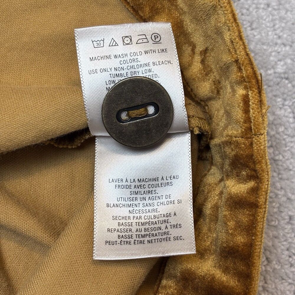Anthropologie Building 18 Women’s 4 Button Front Velvet Mini Skirt Mustard Gold - Picture 7 of 7